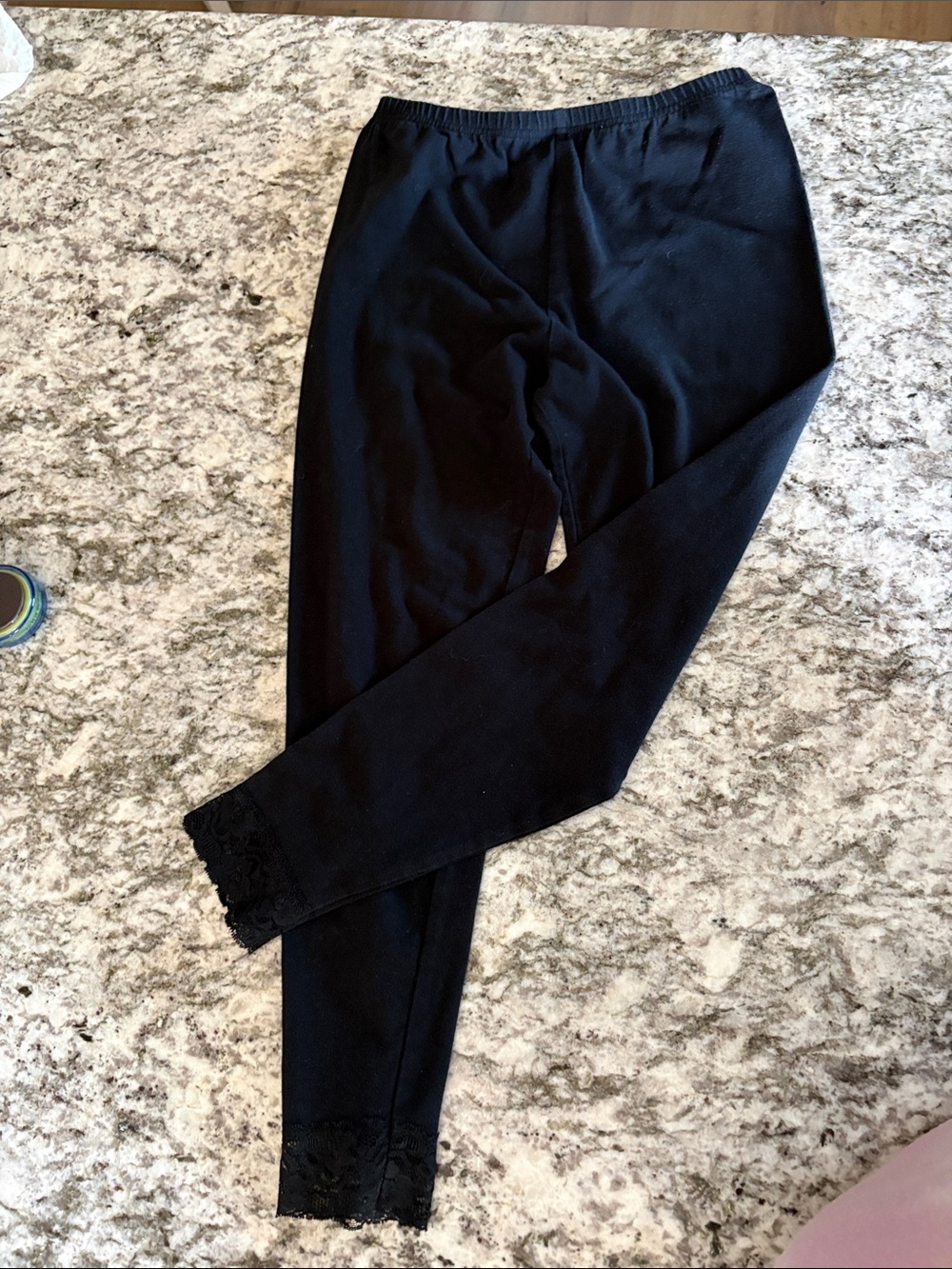 Bobbie Brooks Black Lace-Hem Girls' Stretch Leggings